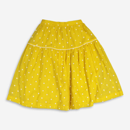 Yellow Embroidered Spot Skirt  - Image 1 - please select to enlarge image