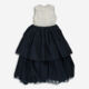 Navy & White Silk Infused Occasion Dress  - Image 2 - please select to enlarge image
