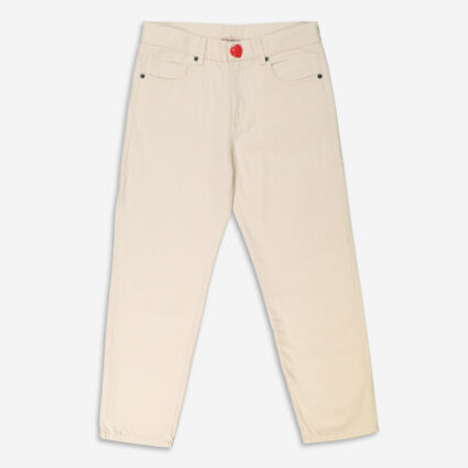 Cream Heart Button Trousers - Image 1 - please select to enlarge image