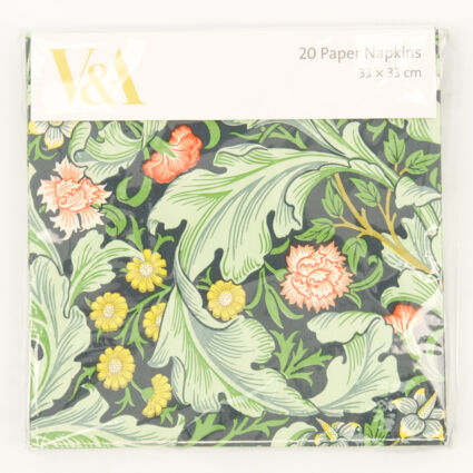 20 Pack Green Leicester Wallpaper Paper Napkins - Image 1 - please select to enlarge image