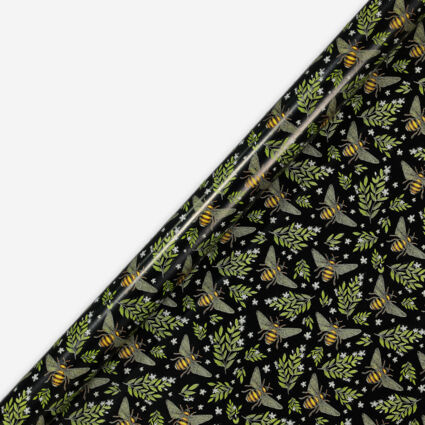 Black Bee Pattern Gift Wrap 70x300cm - Image 1 - please select to enlarge image