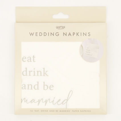 16 Pack White Wedding Napkins  - Image 1 - please select to enlarge image