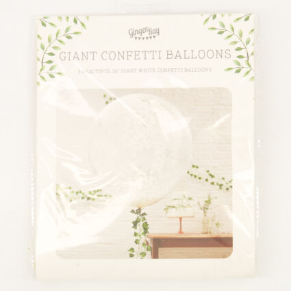 Three Pack White Giant Confetti Balloons  - Image 1 - please select to enlarge image