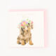 White Floral Dachshund Card - Image 1 - please select to enlarge image