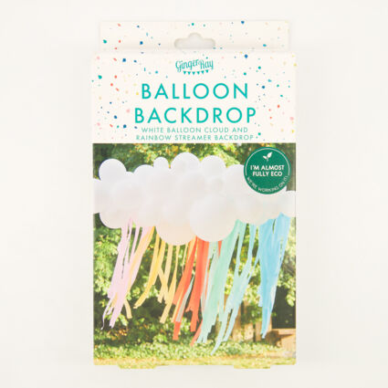 40 Piece White Multi Balloon Backdrop - Image 1 - please select to enlarge image
