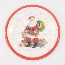 White Santa Claus Party Plates