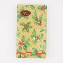 15 Pack Gold Holly Paper Napkins