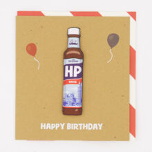 Brown HP Sauce Birthday Card