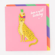 Rainbow Cheetah Birthday Card