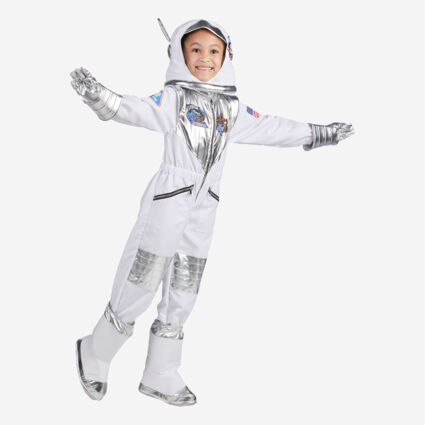 White & Silver Moon Walker Fancy Dress Outfit - Image 1 - please select to enlarge image