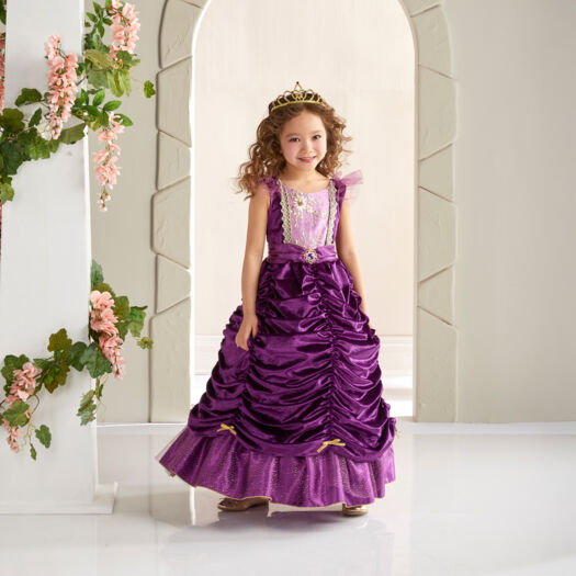 Purple Velvet Princess Fancy Dress Costume - Image 1 - please select to enlarge image