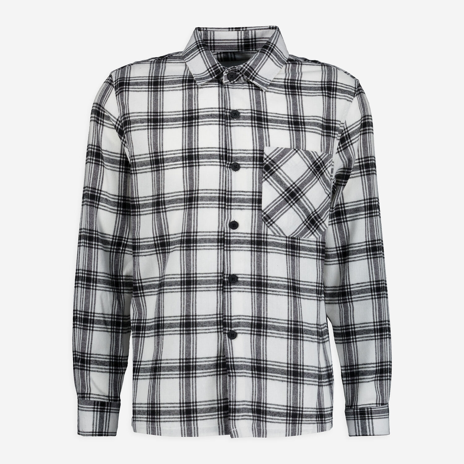 Black White Flannel Check Overshirt TK Maxx UK - Main Image