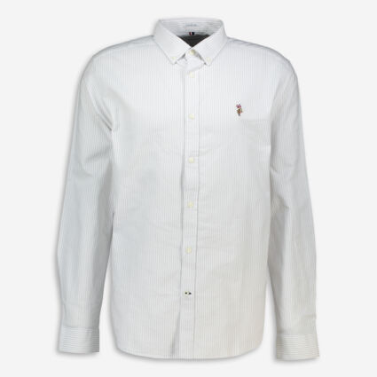 Harbour Mist Stripe Oxford Long Sleeve Casual Shirt - Image 1 - please select to enlarge image