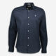 Navy Linen Blend Basic Causal Shirt - Image 1 - please select to enlarge image