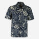 Navy Hawaiian Flowers Shirt  - Image 1 - please select to enlarge image