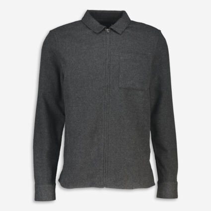 Dark Grey Zip Overshirt - Image 1 - please select to enlarge image