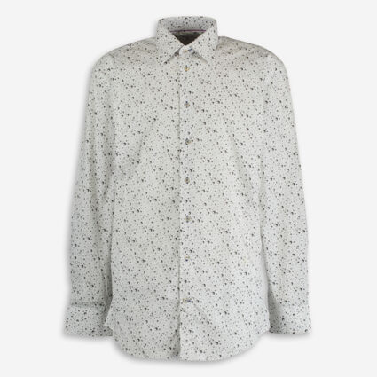 White Rain Drop Patterned Shirt - Image 1 - please select to enlarge image