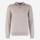 Grey Long Sleeve Polo Knit Shirt - Image 1 - please select to enlarge image