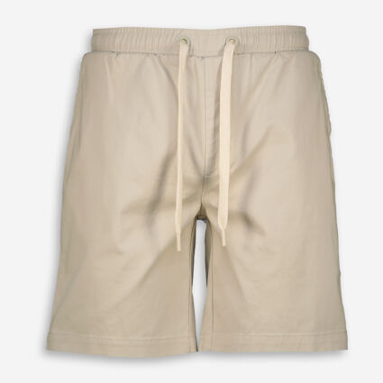 Stone Beige Drawstring Chino Shorts - Image 1 - please select to enlarge image