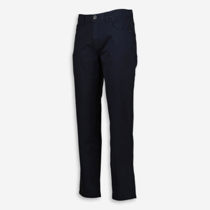 Navy Chino Slim Fit Trousers - Image 1 - please select to enlarge image
