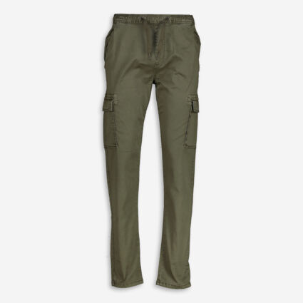 Khaki Tapered Fit Trousers - Image 1 - please select to enlarge image