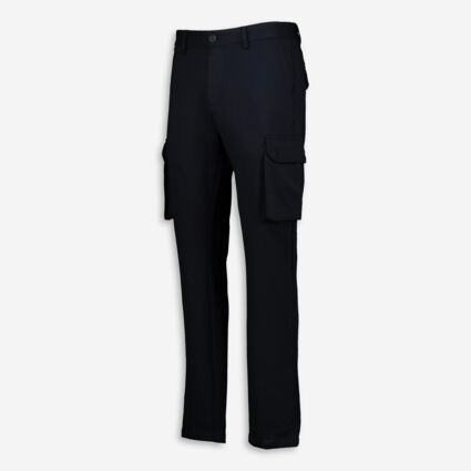 Navy Milano Jersey Cargo Trousers - Image 1 - please select to enlarge image