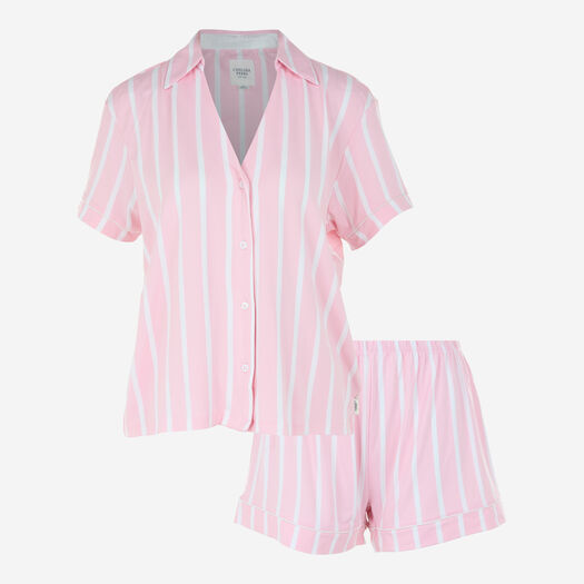 Rosafarben-weißer Pyjama mit Streifenmuster - Bild 1 - bitte auswählen, um das Bild zu vergrößern