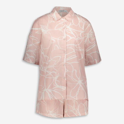 Pink Floral Pattern Pyjama Set - Image 1 - please select to enlarge image