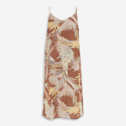 Brown Feather Graphic Chemise - Image 1 - please select to enlarge image