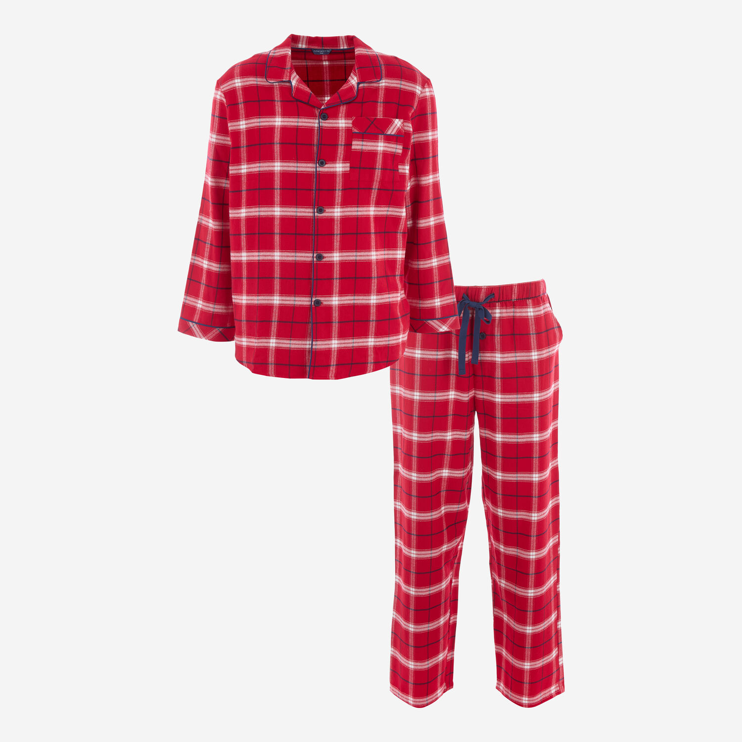 Men's Red Check Flannel Matching Pyjama Set TK Maxx UK