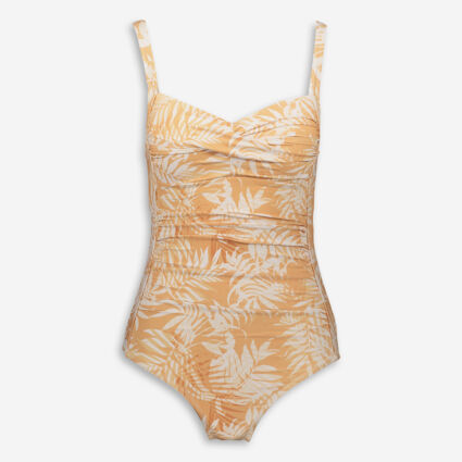 Orange Jungle Ruched Swimming Costume  - Image 1 - please select to enlarge image