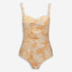 Orange Jungle Ruched Swimming Costume  - Image 1 - please select to enlarge image