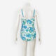 Blue & White Floral Swimsuit  - Image 2 - please select to enlarge image