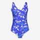 Blue & White Floral Swimsuit - Image 1 - please select to enlarge image