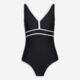 Black & White Textured Swimsuit - Image 1 - please select to enlarge image