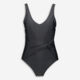 Black Twist Side Control Swimming Costume  - Image 1 - please select to enlarge image