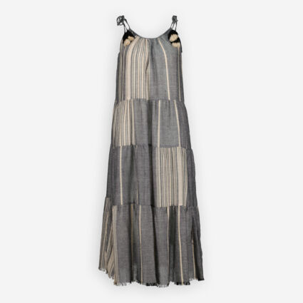 Blue & Blush Stripe Sun Dress - Image 1 - please select to enlarge image
