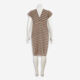 Chocolate & Gold Tone Stripe Midi Dress  - Image 2 - please select to enlarge image