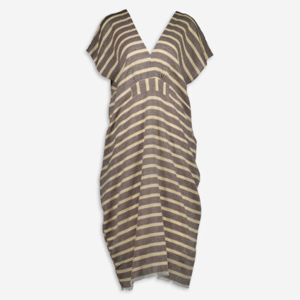 Black & Gold Striped Midi Dress - Image 1 - please select to enlarge image