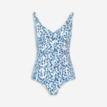 White & Blue Floral Swimsuit