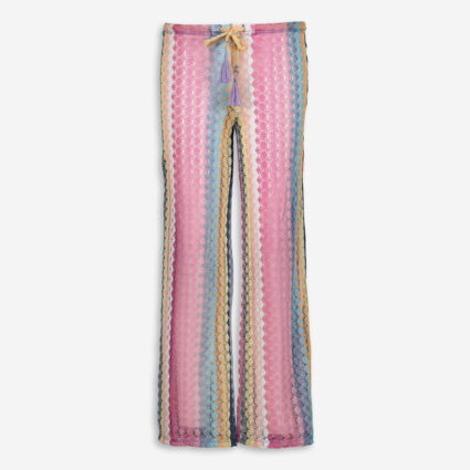 Multicolour Crochet Knit Trousers - Image 1 - please select to enlarge image