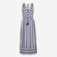 Navy & White Striped Tassel Tie Coverup - Image 1 - please select to enlarge image