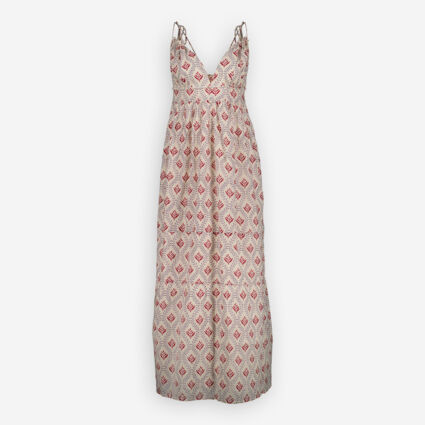 Cream Patterned Dress - Image 1 - please select to enlarge image
