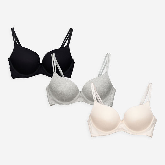 Three Pack Multicoloured Longline Bra Set - Image 1 - please select to enlarge image