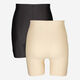 Two Pack Black & Beige High Waist Short Set  - Image 2 - please select to enlarge image