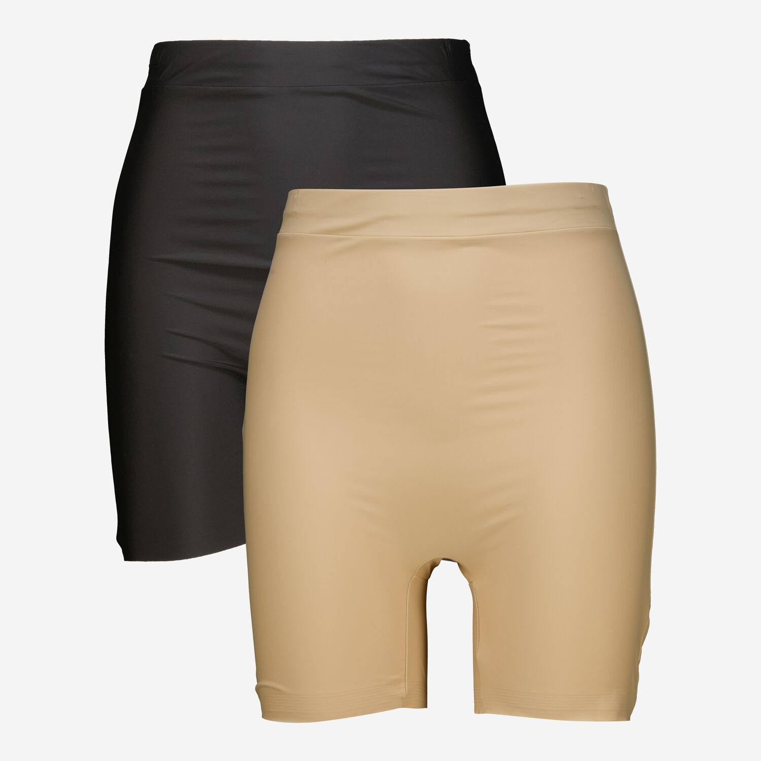 Two Piece Beige & Black High Waist Boy Short Set