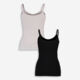 Two Pack Black & White Super Fine Vests - Image 2 - please select to enlarge image