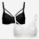 Two Pack Black & White Lou Dot Mesh Bra - Image 1 - please select to enlarge image