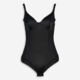 Black Satin Shaping Bodysuit  - Image 1 - please select to enlarge image
