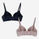 Purple & Navy Wired Bra Set - Image 2 - please select to enlarge image